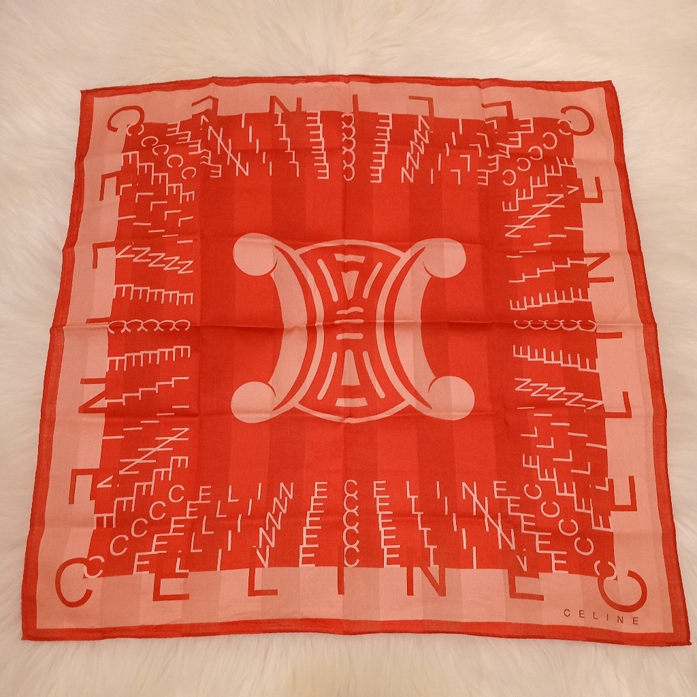 Auth celine bandana .100%cotton scarf